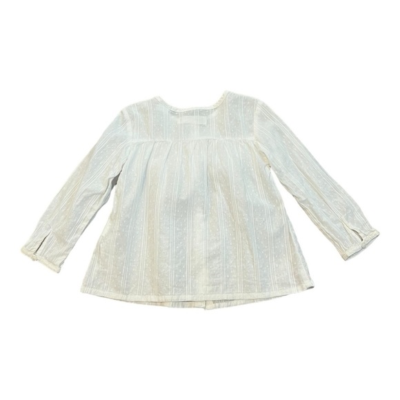 ZARA Baby Girl White Top 18-24 Months Swiss Dot Blouse Shirt Long Sleeves - Picture 2 of 5